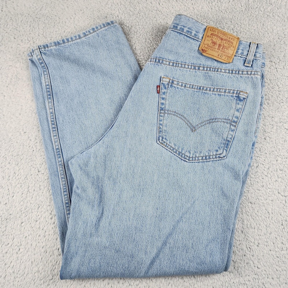 Vintage Levis 550 Jeans Mens 42x32 Blue Relaxed Fit Made USA Denim Pants 90s Y2k